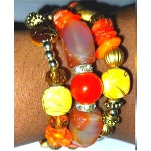 Vintage Beaded spiral bracelet/Choker